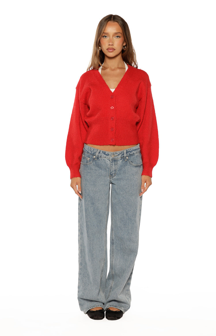 Janda Red Knit Oversized Cardigan — 7
