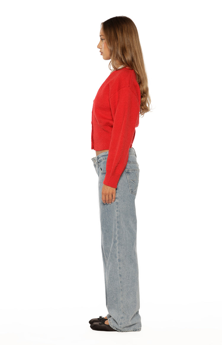 Janda Red Knit Oversized Cardigan — 8