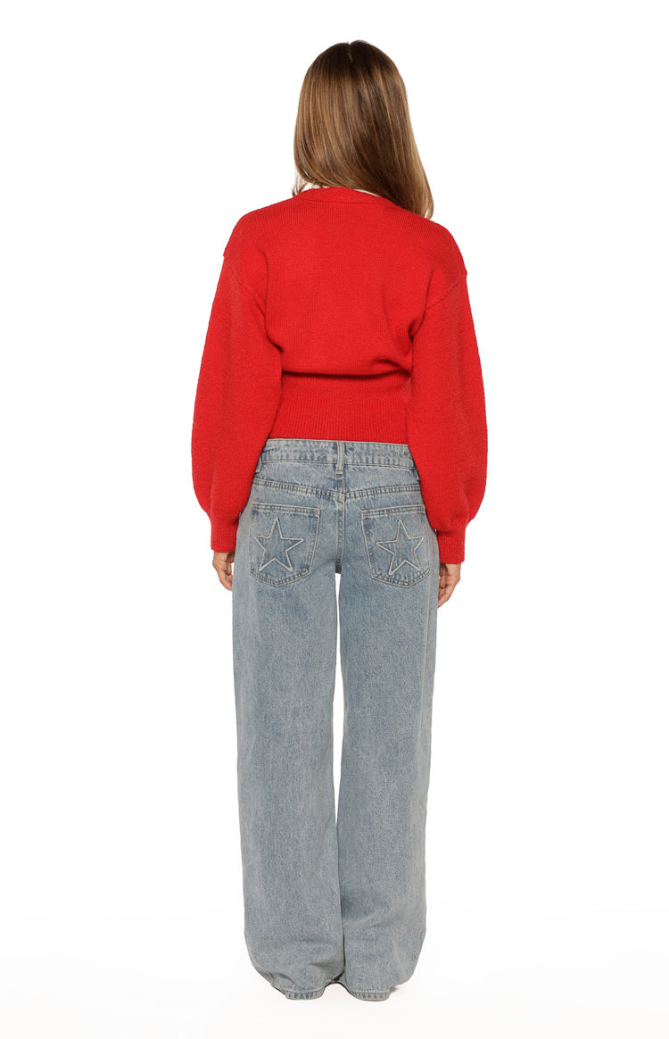 Janda Red Knit Oversized Cardigan — 9