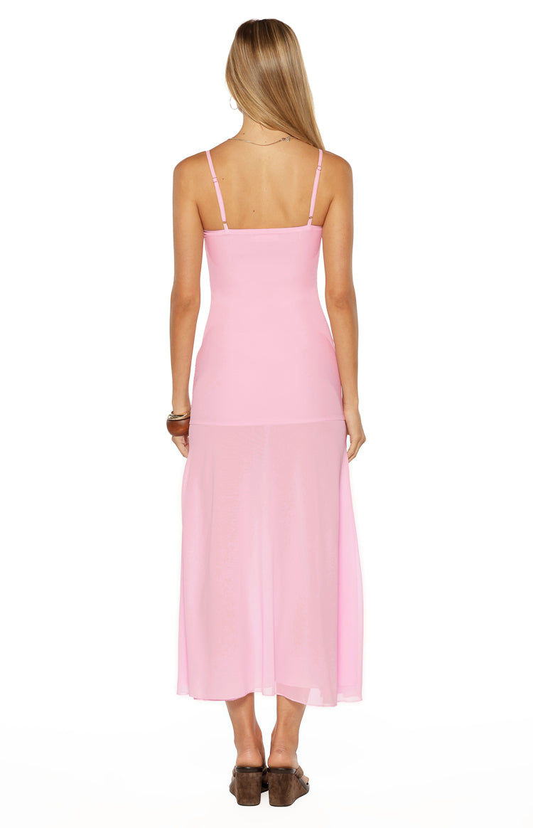 Oaklee Light Pink Embroidered Midi Dress — 10