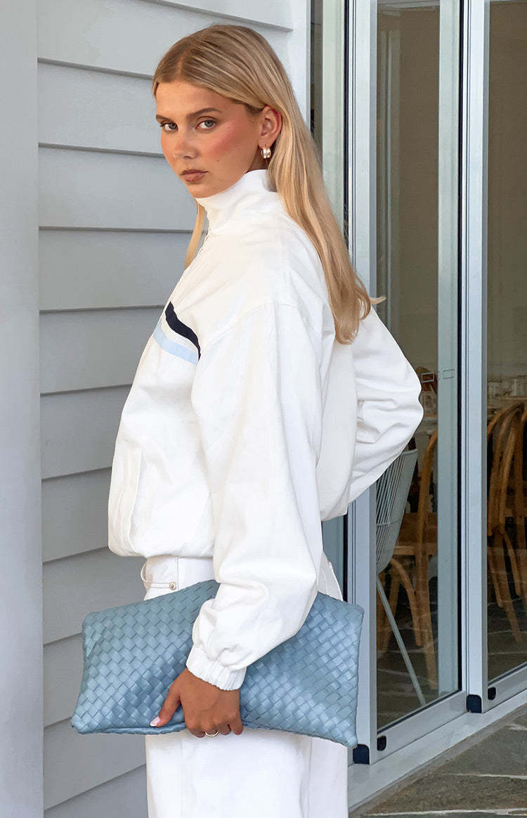 Kalana Cream Contrast Stripe Funnel Neck Jacket — 11