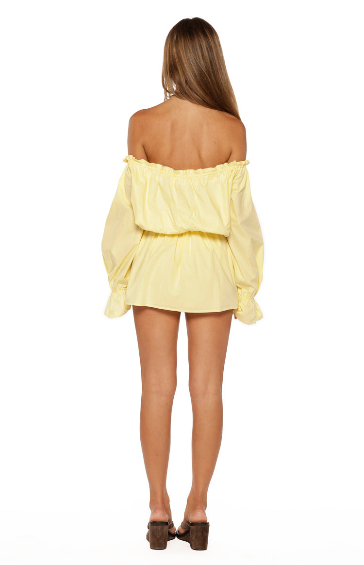 Bode Yellow Bardot Mini Dress — 6