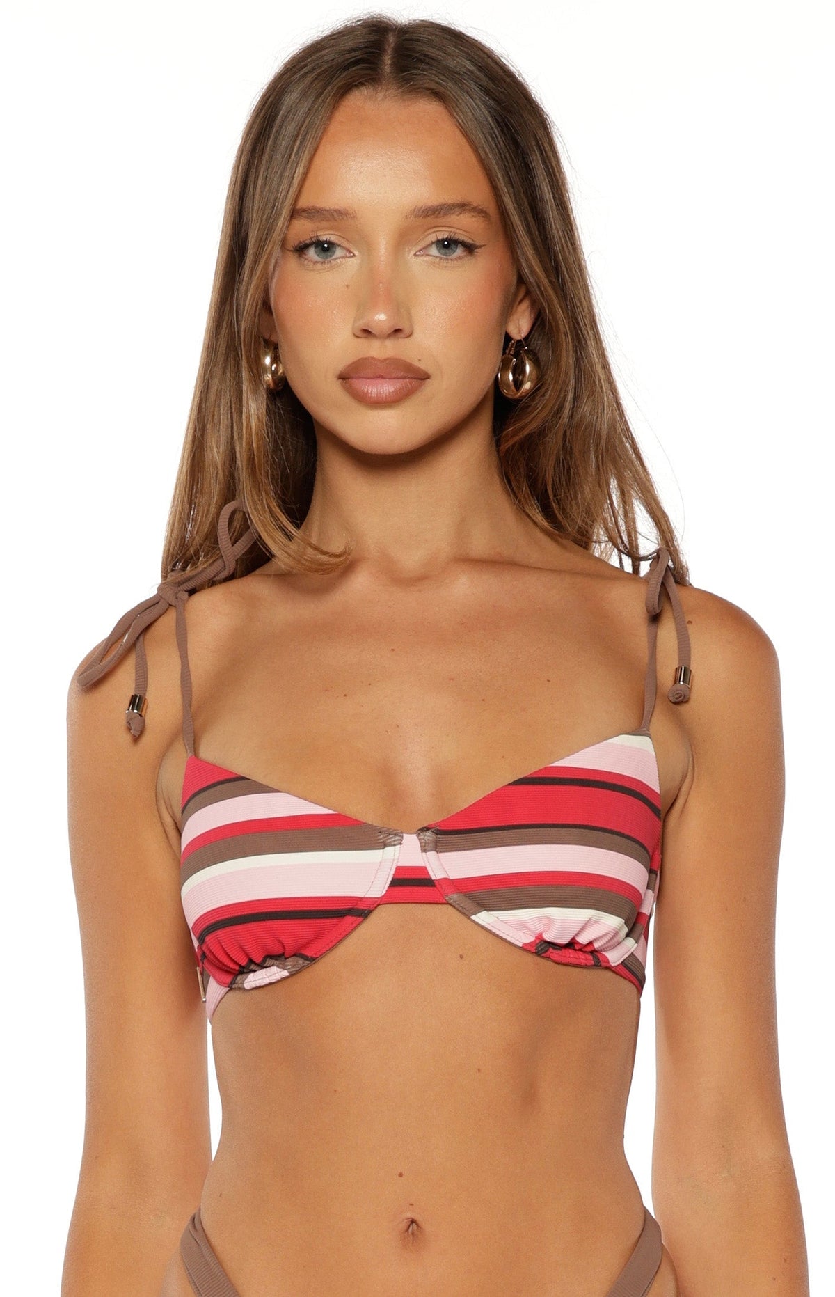 Dandy Pink Multi Stripe Underwire Bikini Top — 6
