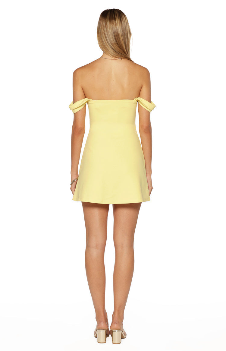 Zoella Yellow Off The Shoulder Crepe Mini Dress — 7