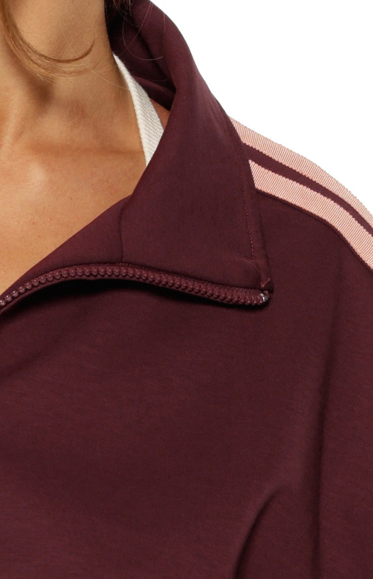 Kosie Burgundy and Pink Stripe Track Jacket — 13