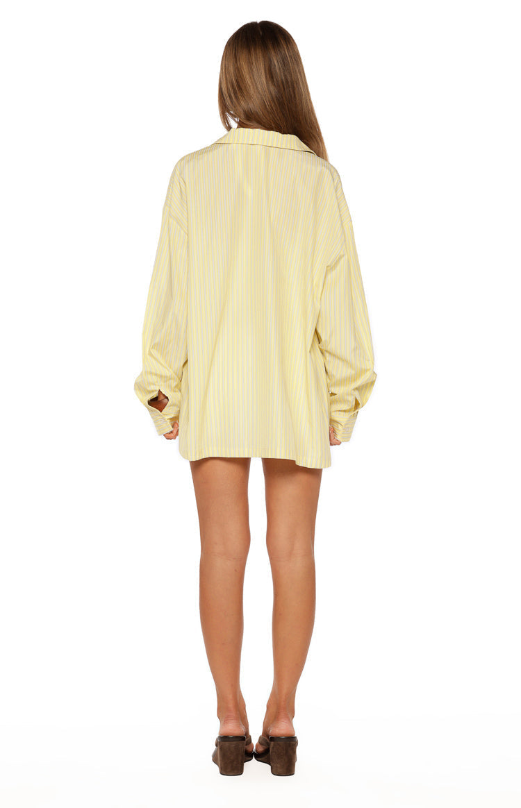 James Yellow Stripe Button up Long Sleeve Shirt — 6