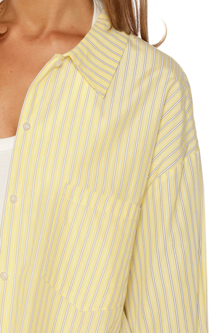 James Yellow Stripe Button up Long Sleeve Shirt — 7
