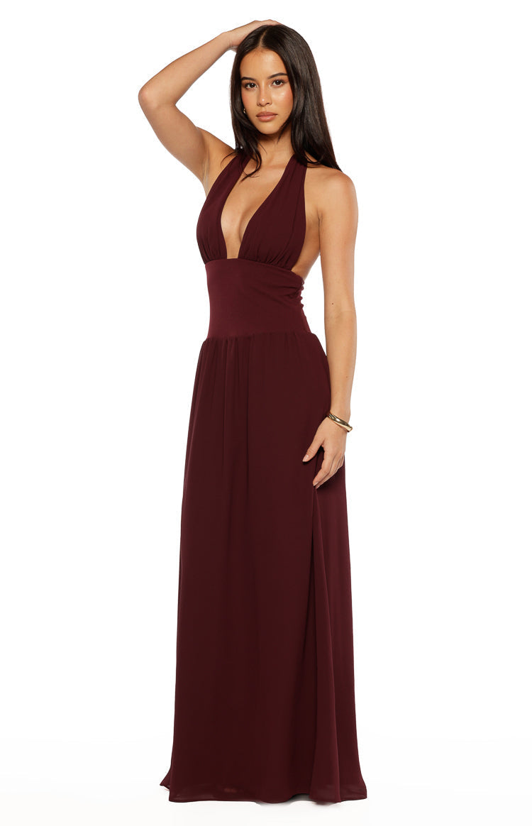 Cosette Burgundy Maxi Dress — 1