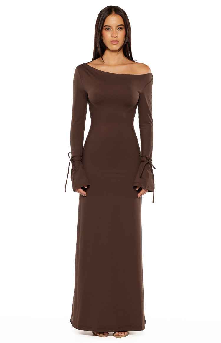 Elisha Chocolate Jersey Maxi Dress — 7