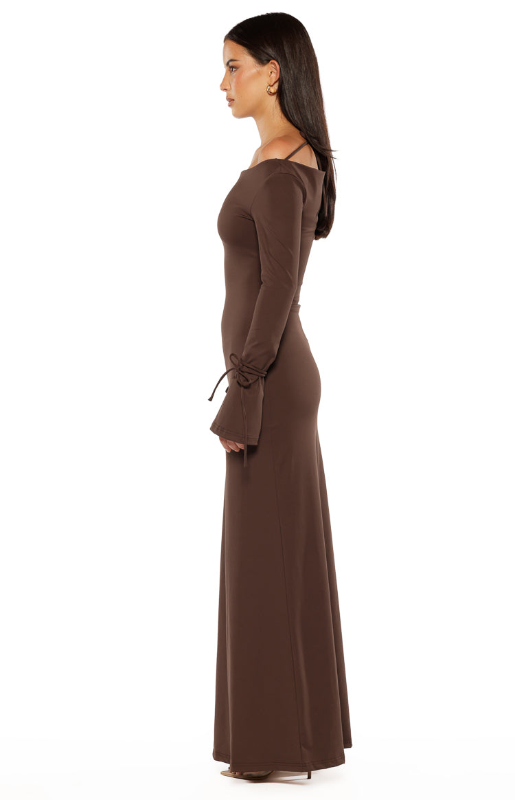 Elisha Chocolate Jersey Maxi Dress — 8