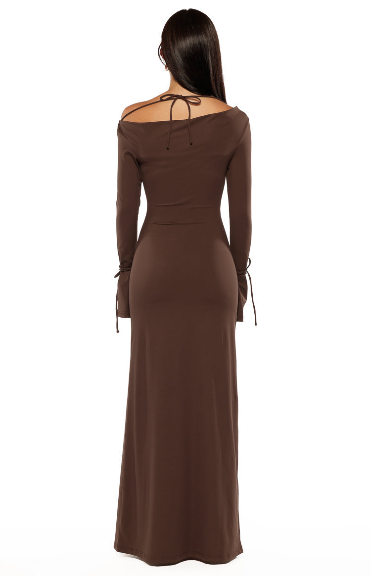 Elisha Chocolate Jersey Maxi Dress — 9