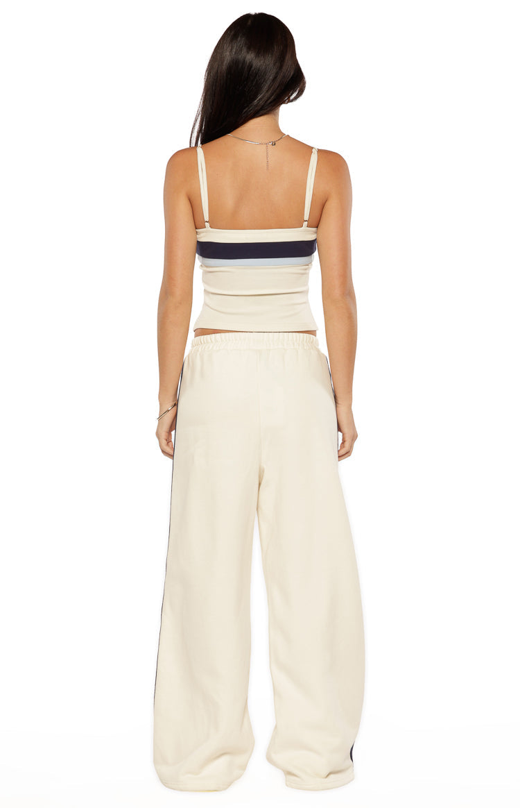 Leya White Contrast Stripe Singlet — 15
