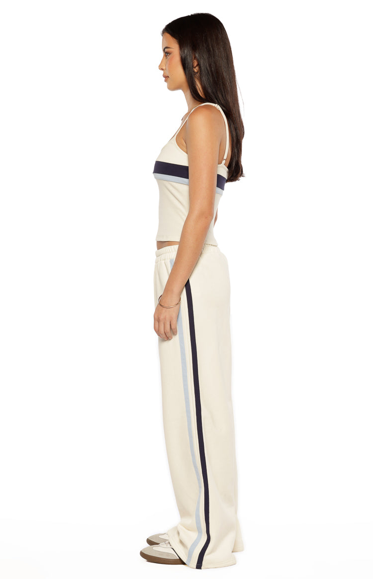 Leya White Contrast Stripe Pants — 6