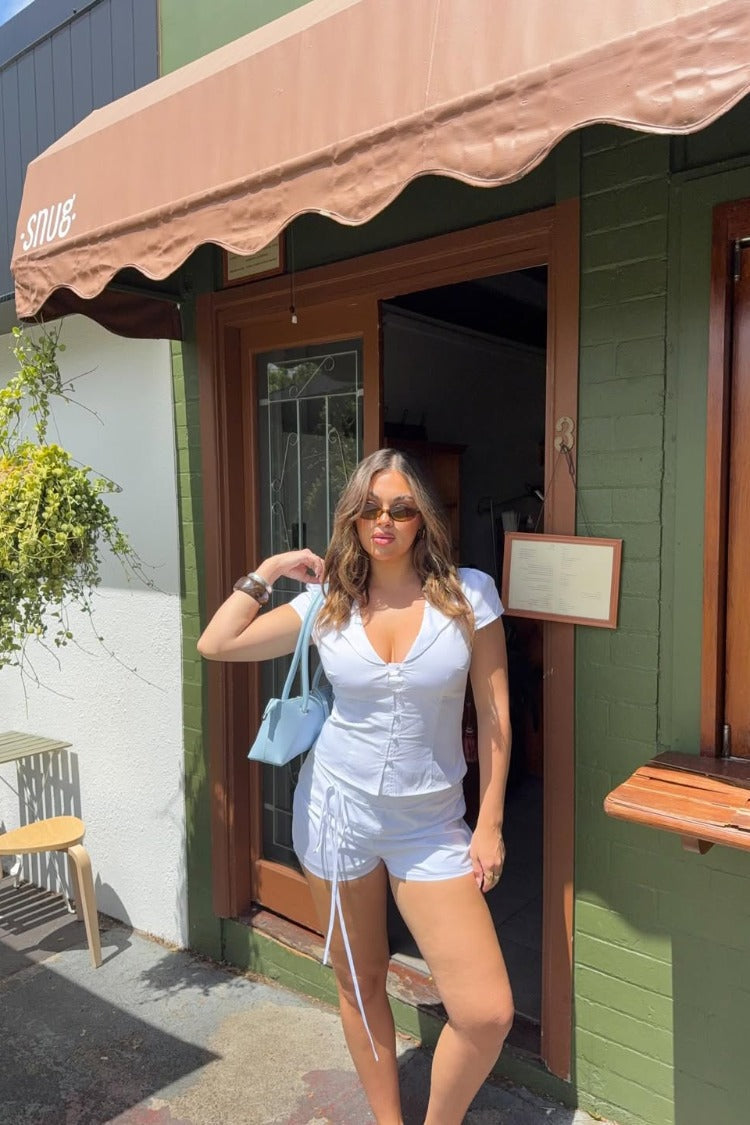 Floyd White Tie Shorts — 16