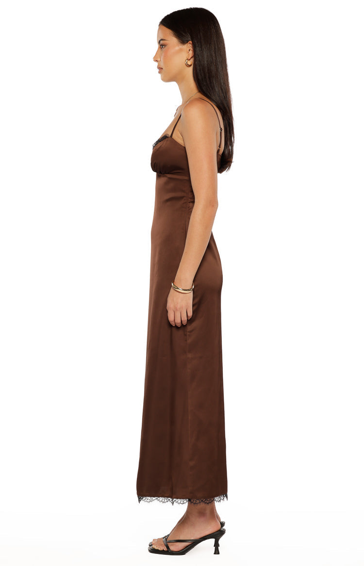 Freilla Brown Satin Midi dress — 7