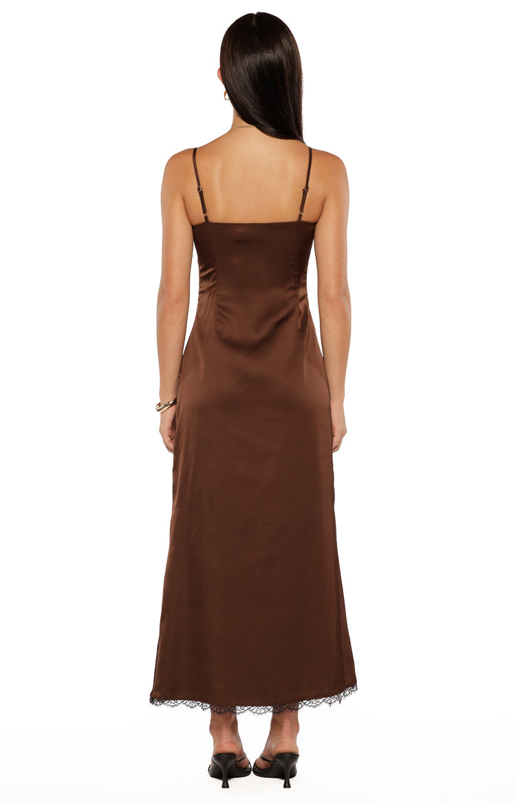 Freilla Brown Satin Midi dress — 8