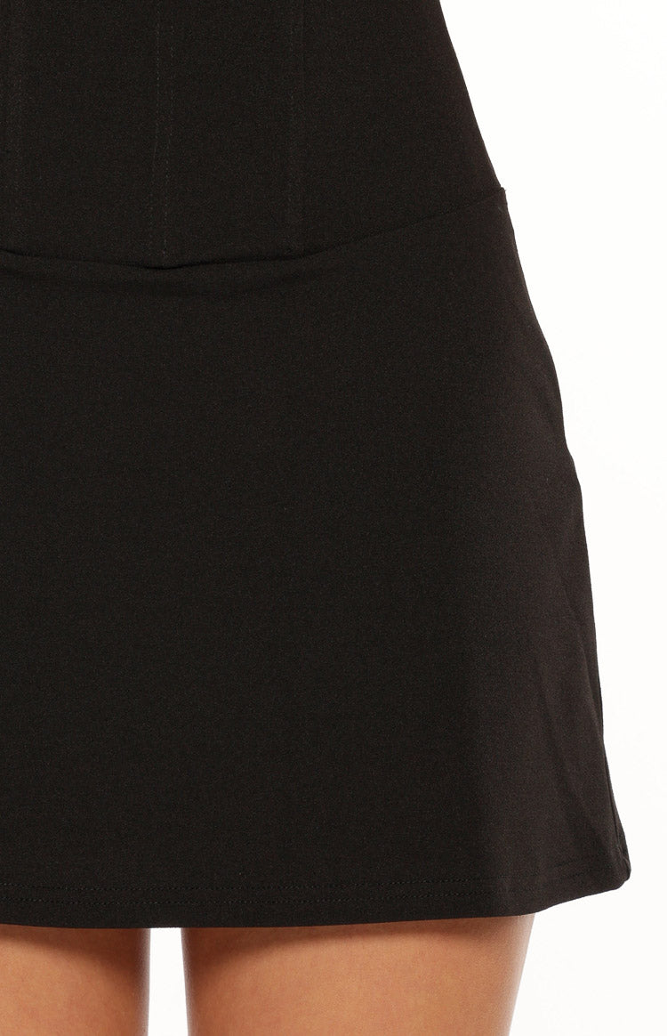 James Black Corset Crepe Mini Dress — 8