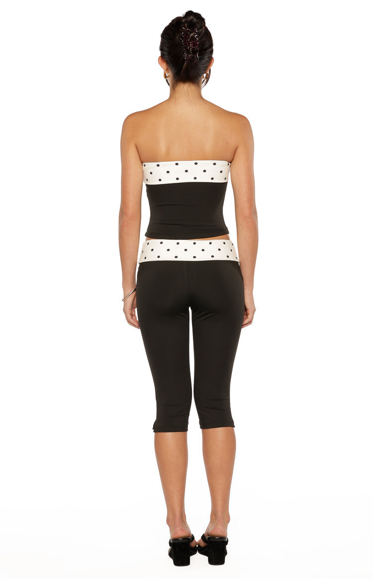 Reece Black Polka Dot Band Capris — 8