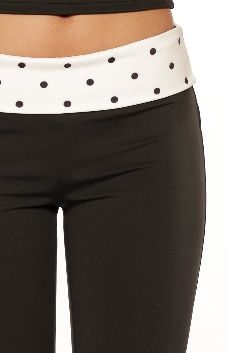 Reece Black Polka Dot Band Capris — 9