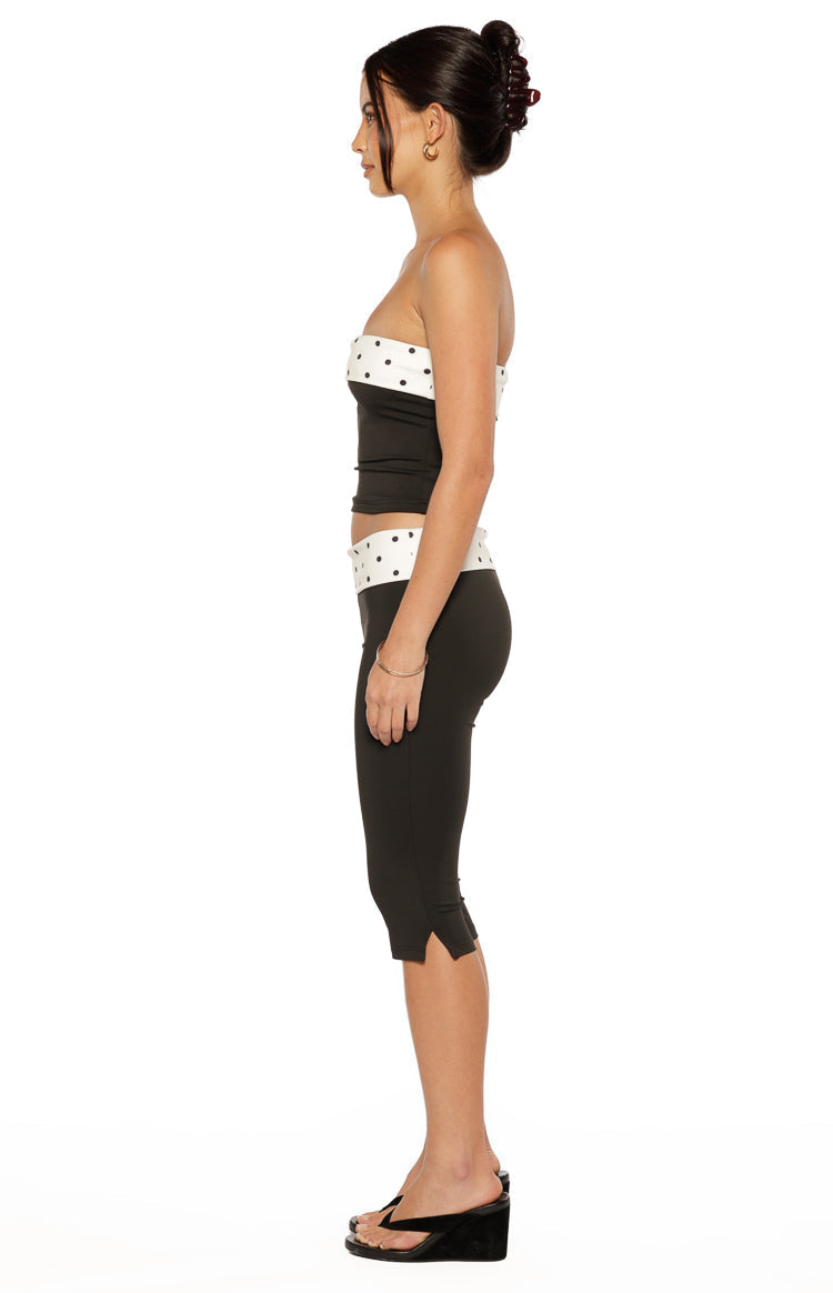 Reece Black Polka Dot Strapless Top — 13