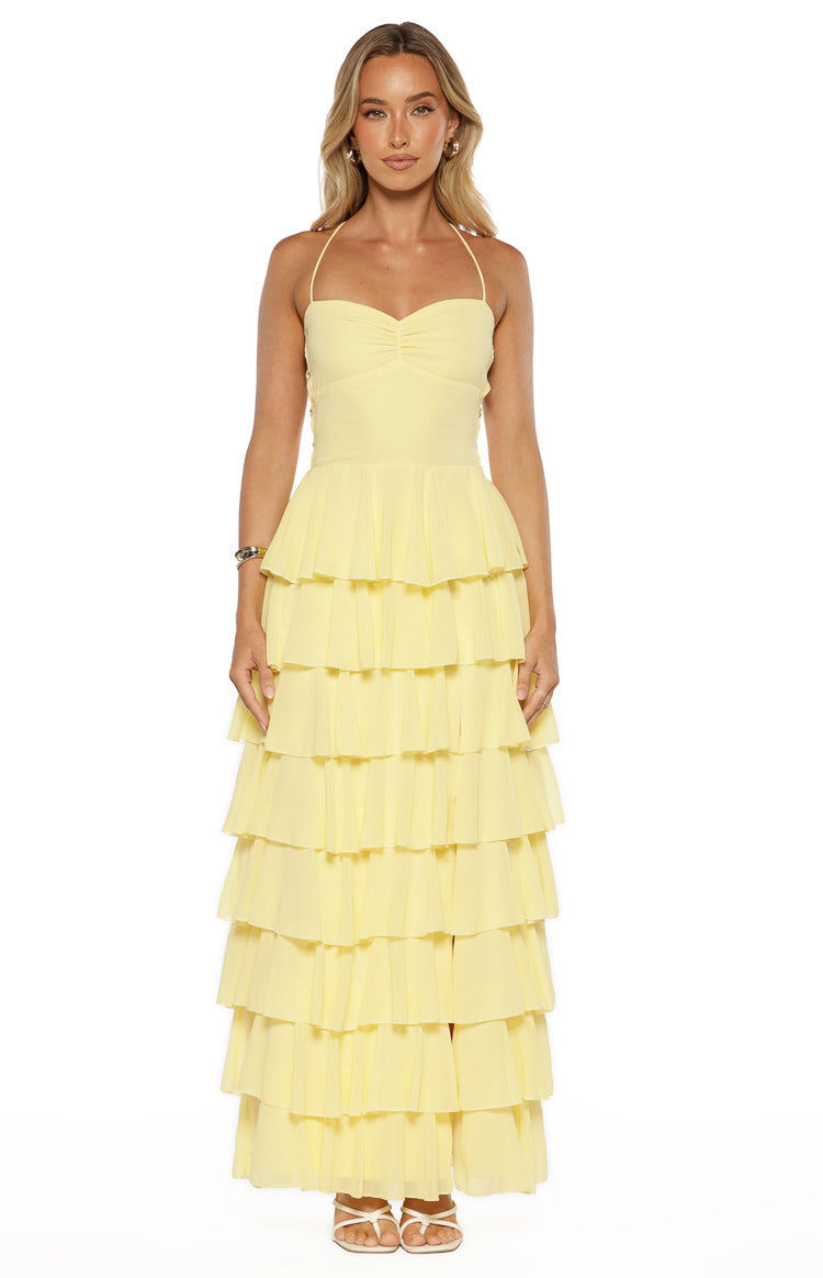 Georgie Yellow Ruffle Maxi Dress — 2