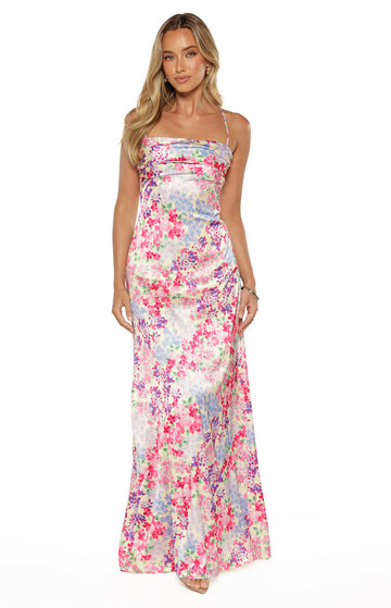 Blaise Multi Floral Satin Maxi Dress — 1