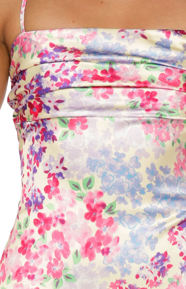 Blaise Multi Floral Satin Maxi Dress — 5