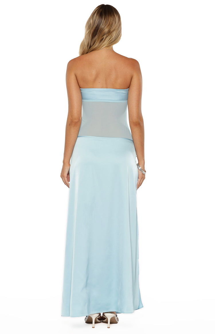 Lidia Blue Wrap Front Maxi Dress — 9