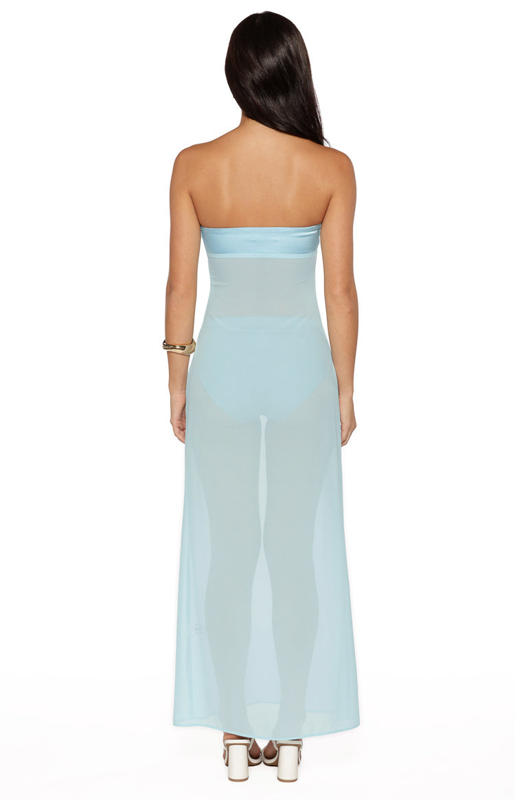 Lidia Blue Wrap Front Maxi Dress — 13