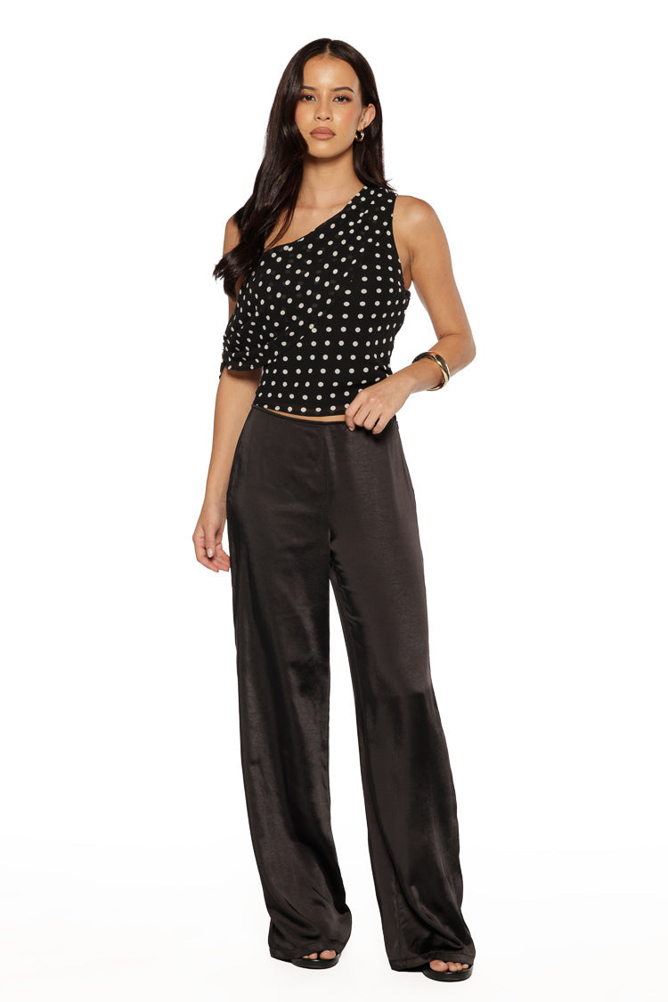 Orla Black Satin Straight Leg Pants — 7