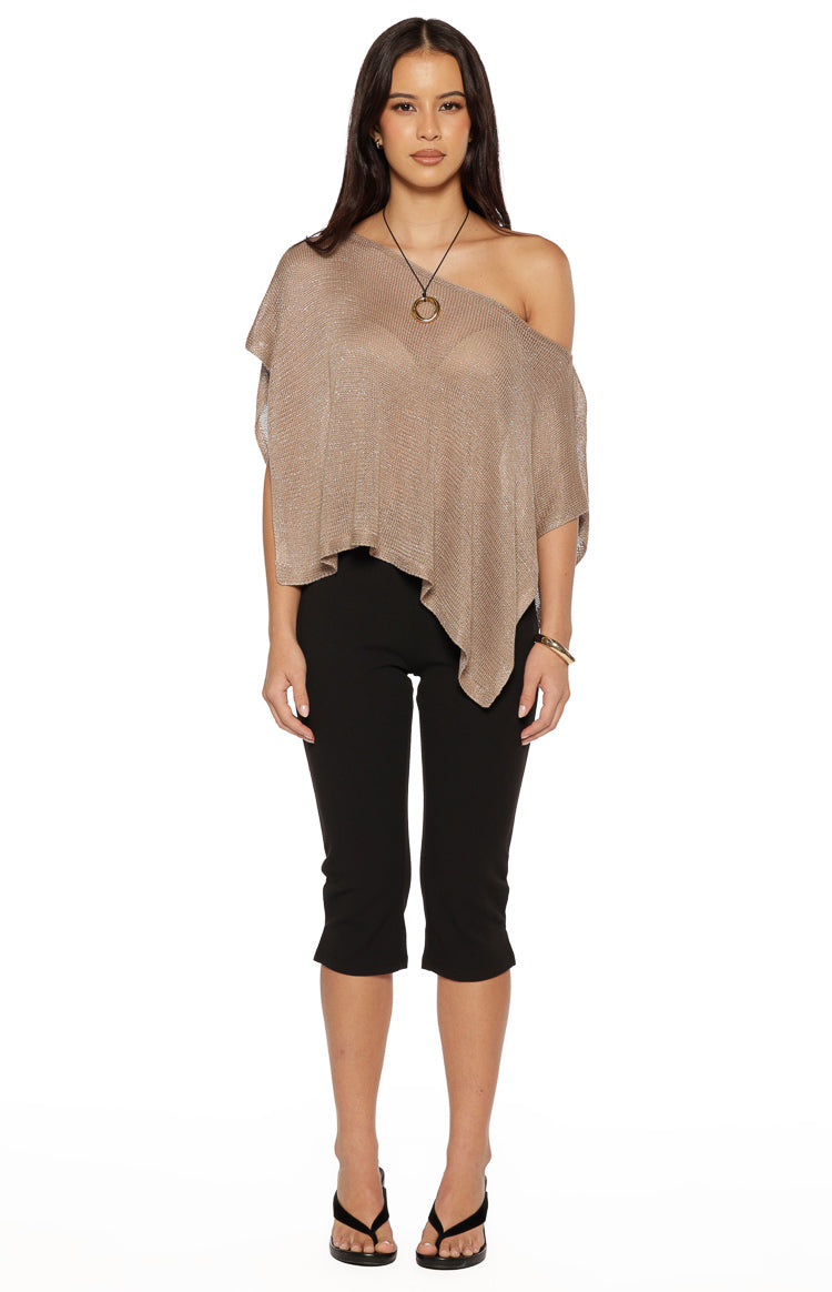 Pipa Metallic Knit Poncho — 7