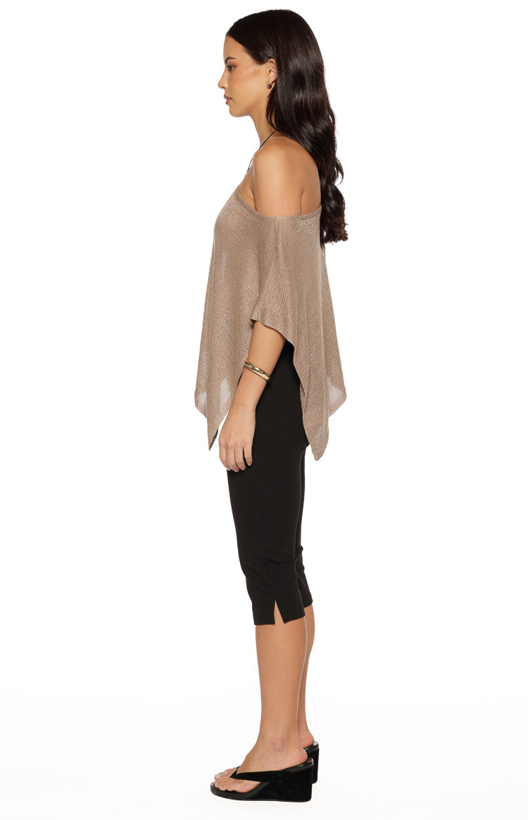 Pipa Metallic Knit Poncho — 8