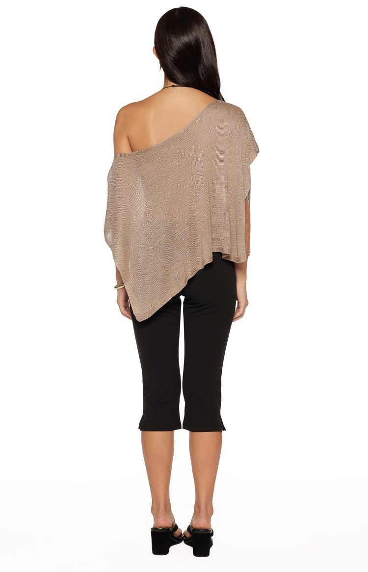 Pipa Metallic Knit Poncho — 9