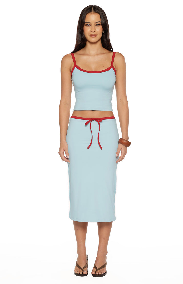 Myles Blue Strappy Tank Top — 10