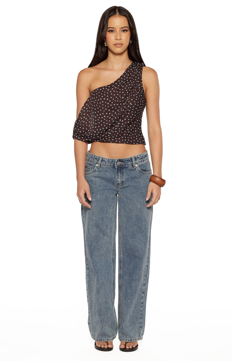 Khamie Brown Polka Dot Off Shoulder Top — 4