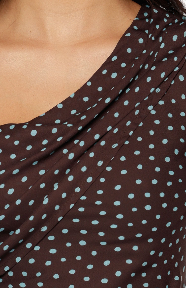 Khamie Brown Polka Dot Off Shoulder Top — 7