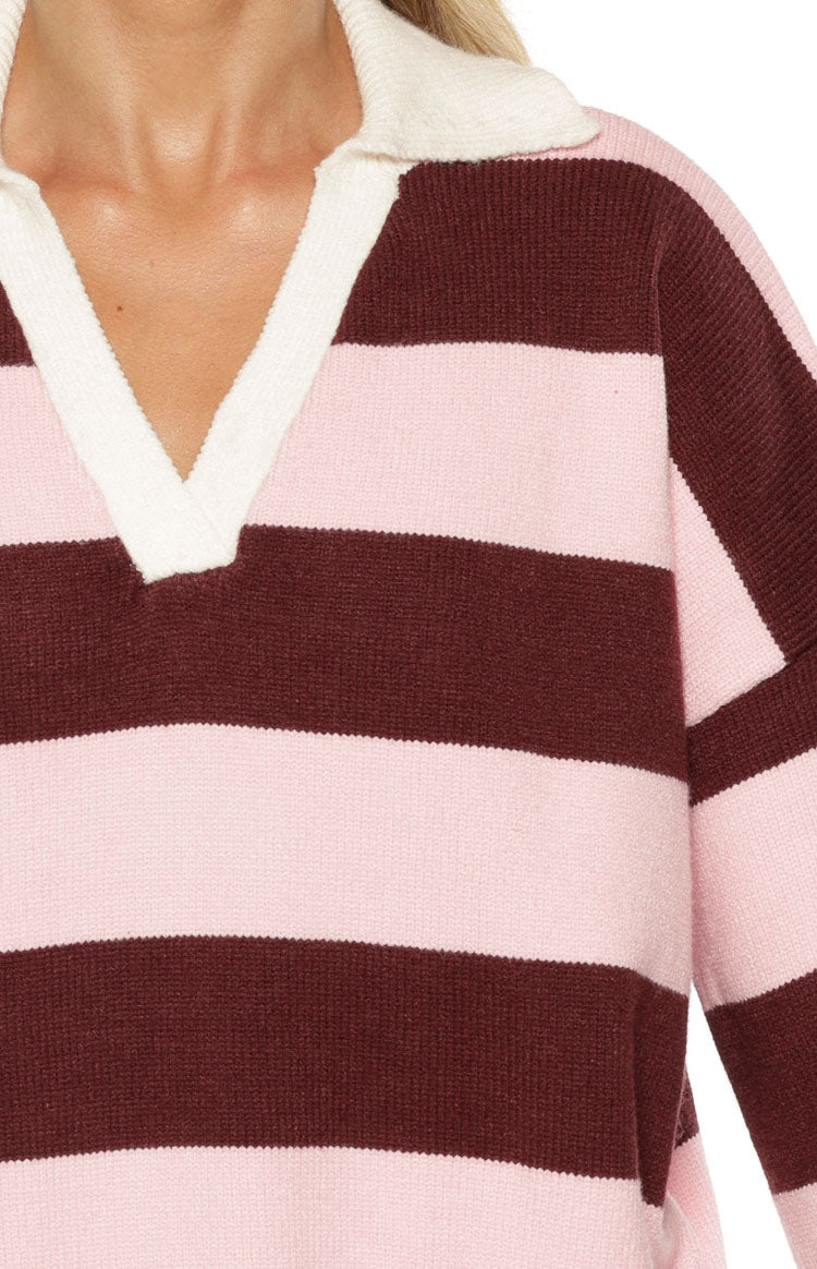 Rina Pink Stripe Polo — 9