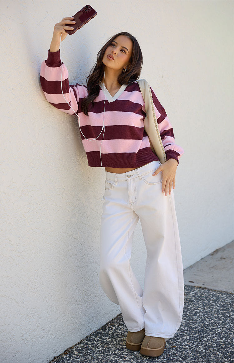 Rina Pink Stripe Polo — 12