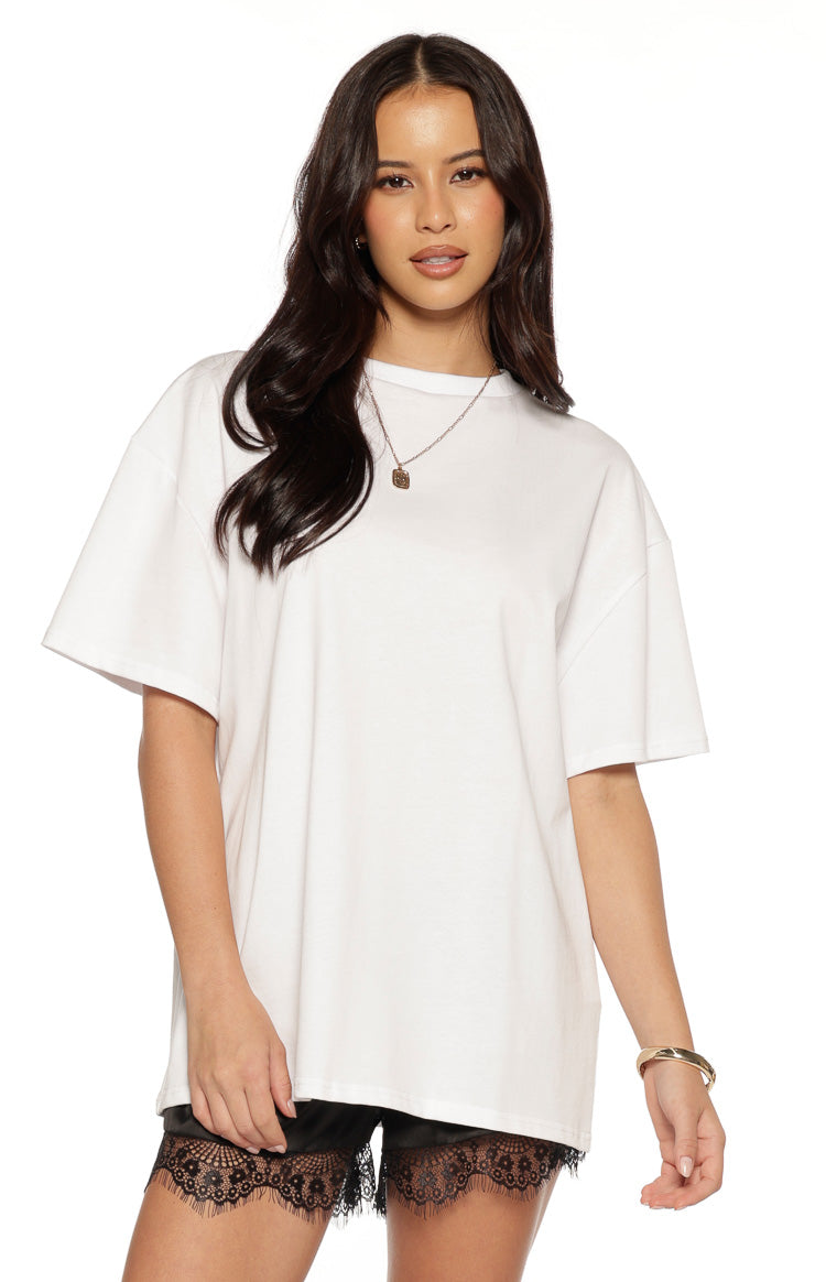 Alba Plain White Tee — 2