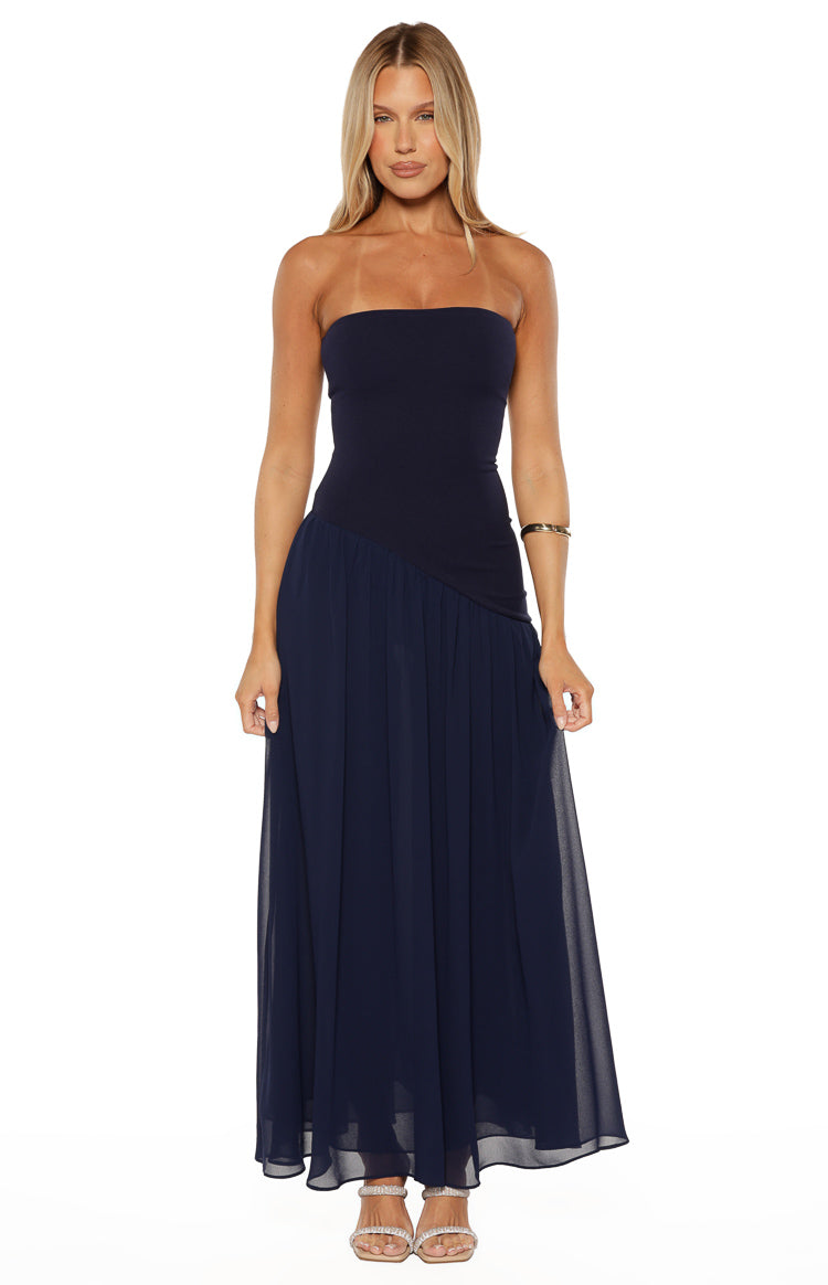 Zelia Strapless Navy Maxi Dress — 2