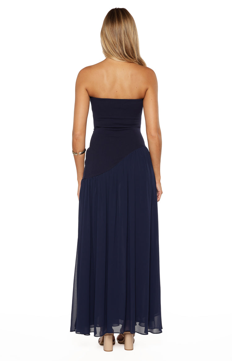 Zelia Strapless Navy Maxi Dress — 4