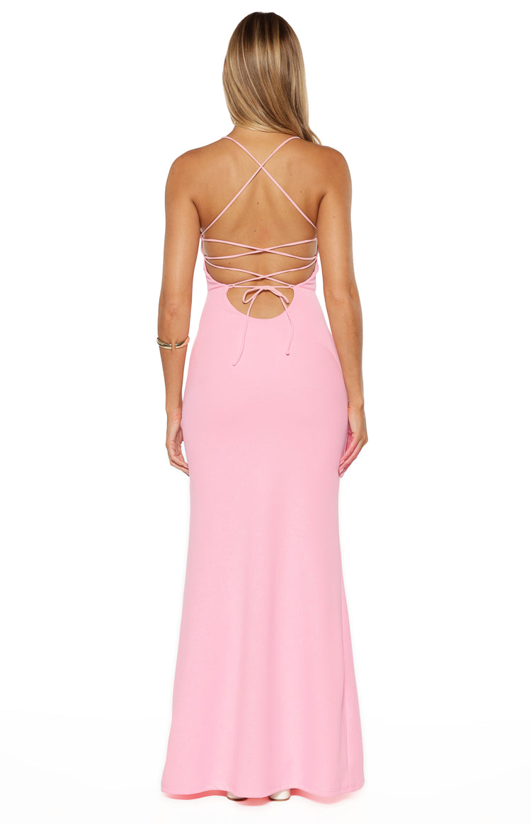 Harriet Pink Crepe Maxi Dress — 6
