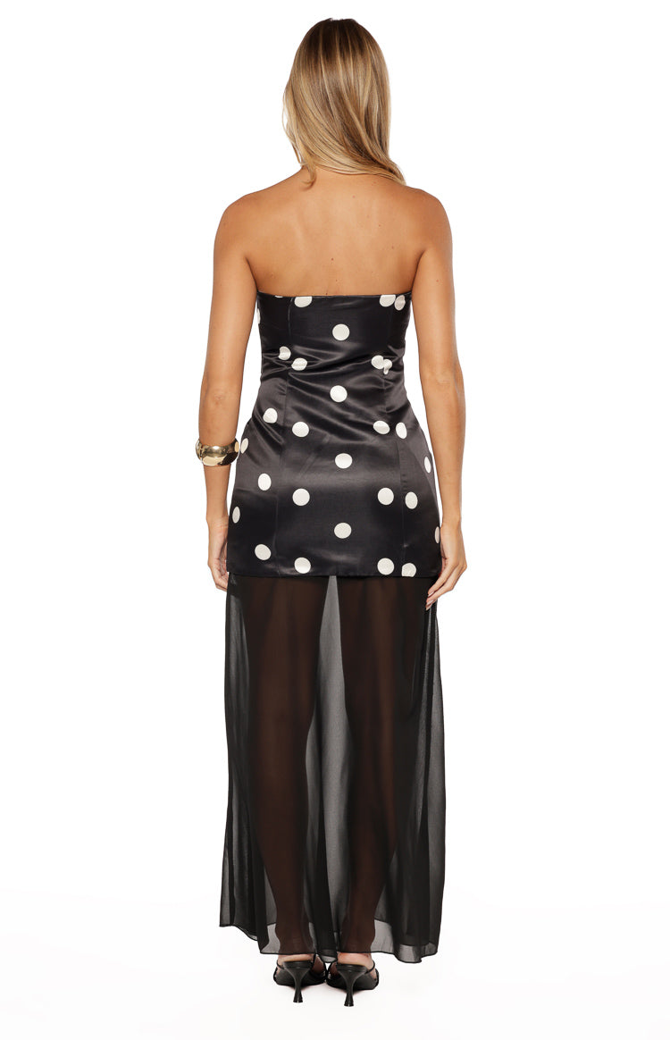 Eden Black Polka Dot Maxi Dress — 7