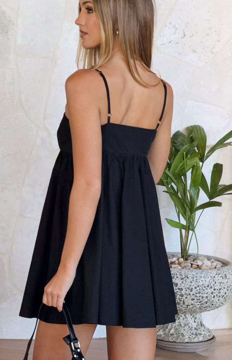 Gracelyn Black Eyelet Embroidered Mini Dress — 4