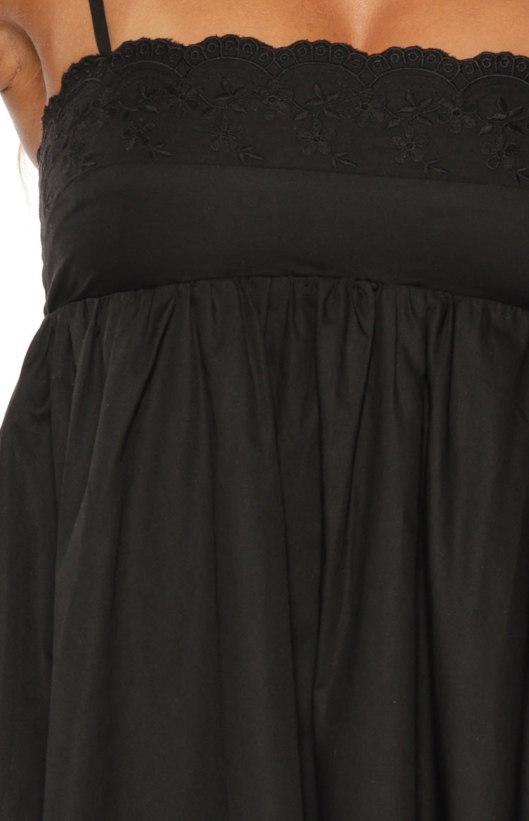 Gracelyn Black Eyelet Embroidered Mini Dress — 9