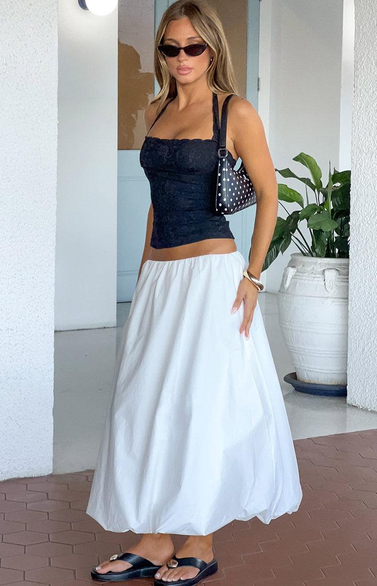 Dorothy White Bubble Hem Skirt — 5