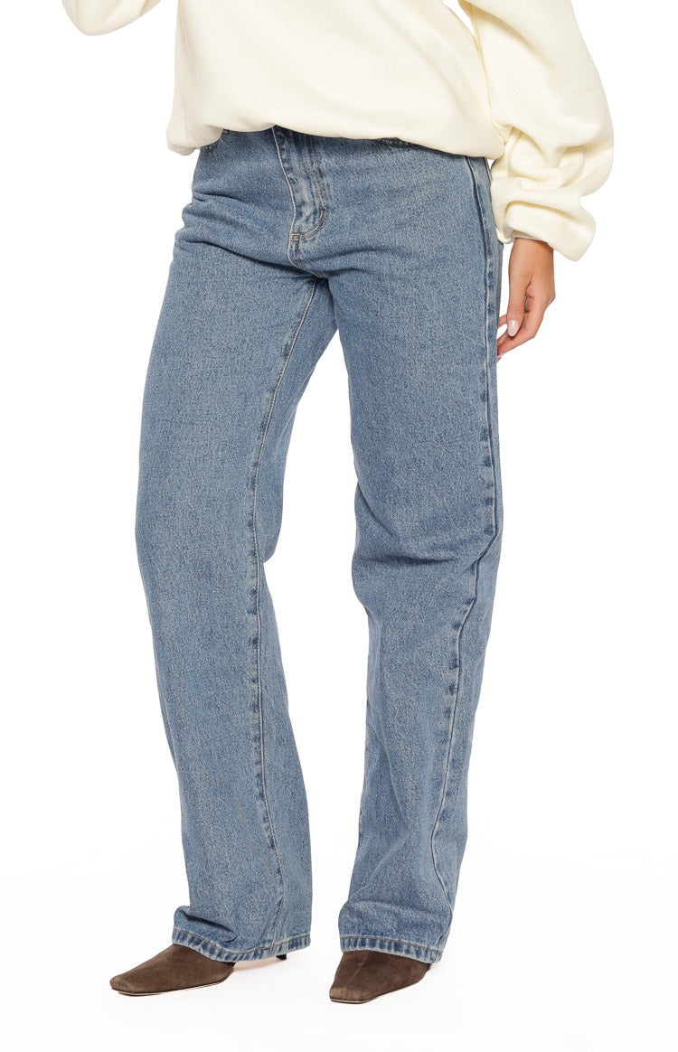 Fran Eyelet Mid Wash Pocket Jeans — 6