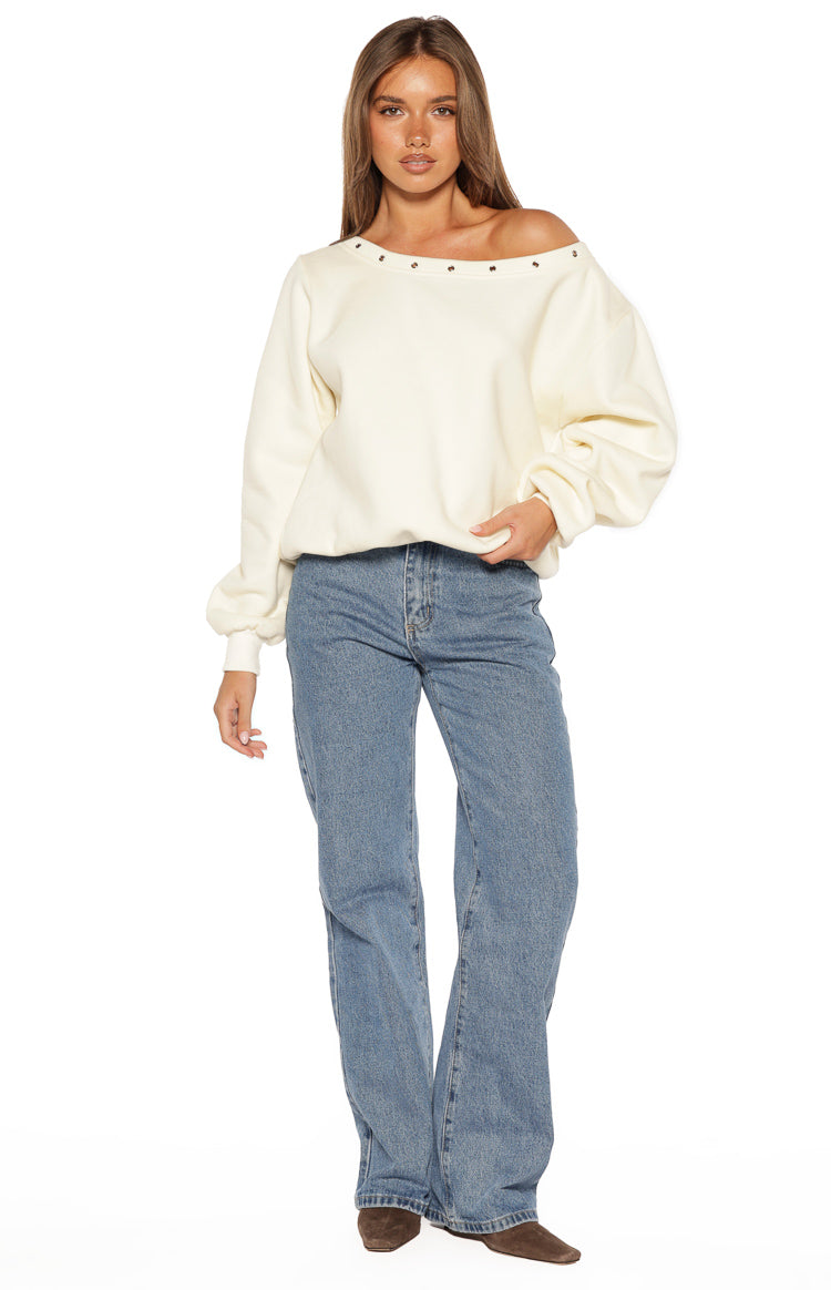 Fran Eyelet Mid Wash Pocket Jeans — 7