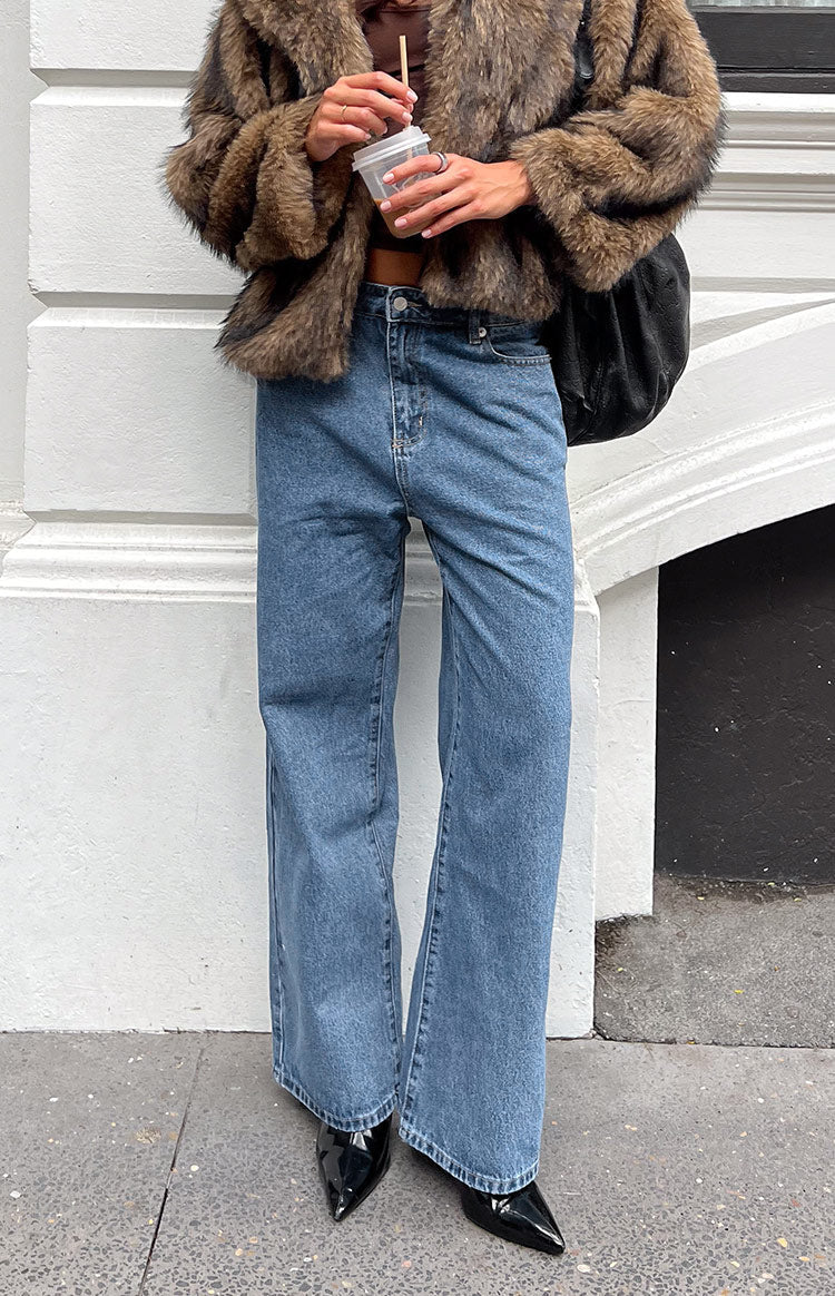 Fran Eyelet Mid Wash Pocket Jeans — 13