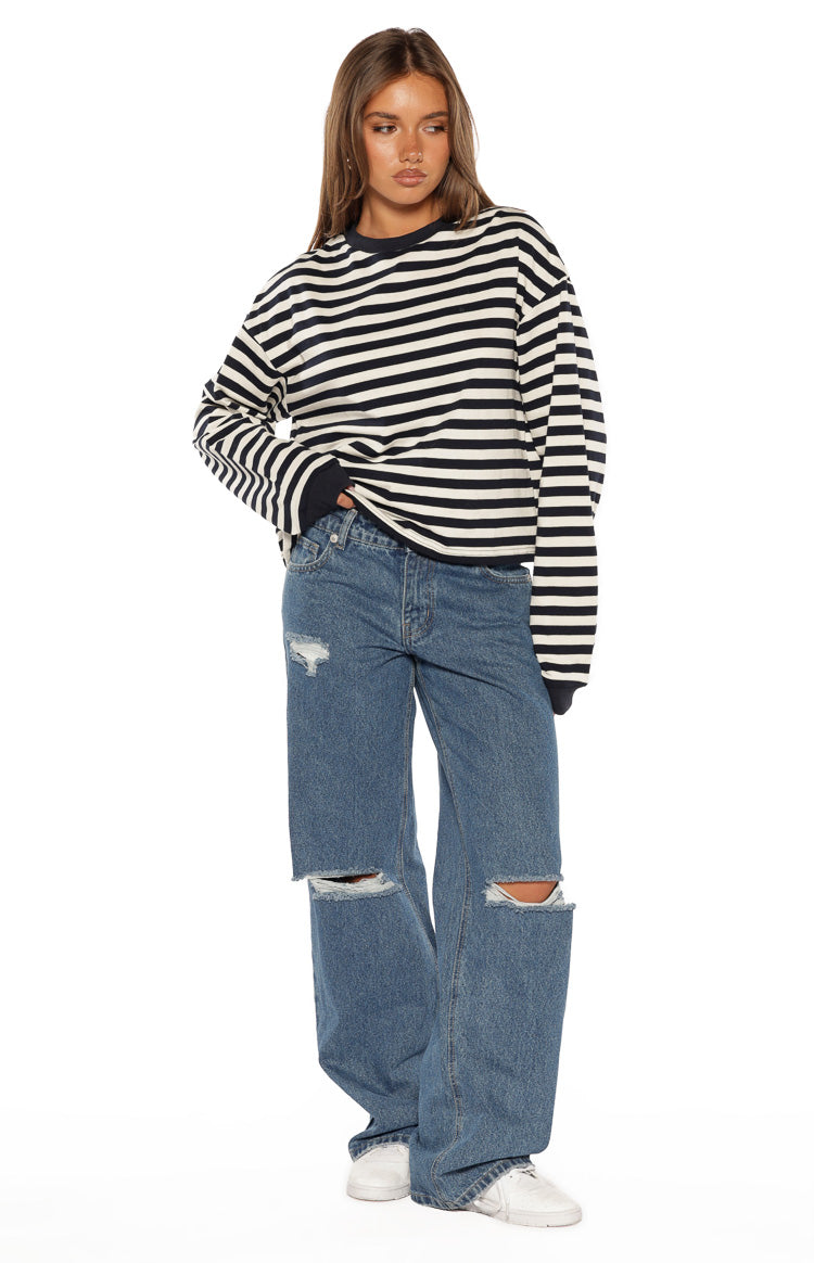 Roxie Mid Wash Ripped Jeans — 1